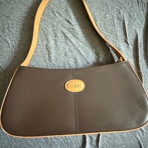 Tod's Dark Brown and Tan Shoulder Bag